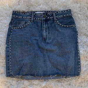 jean skirt with silver studs on the sides